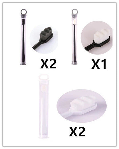 Ultra-fine nylon toothbrush with super soft 2.3cm bristles for sensitive gums