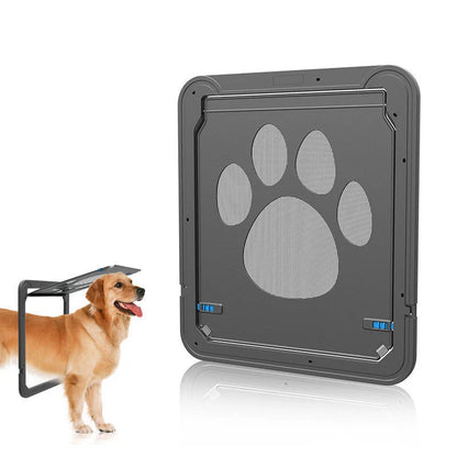 Black ABS anti-bite screen door for medium and large dogs with magnetic closure