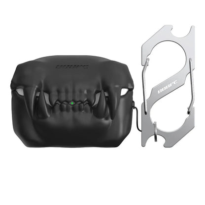 Halloween themed silicone AirPods case with teeth design and keychain