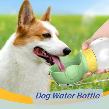 Portable travel water bottle for pets with leak-proof design and integrated pet bowl