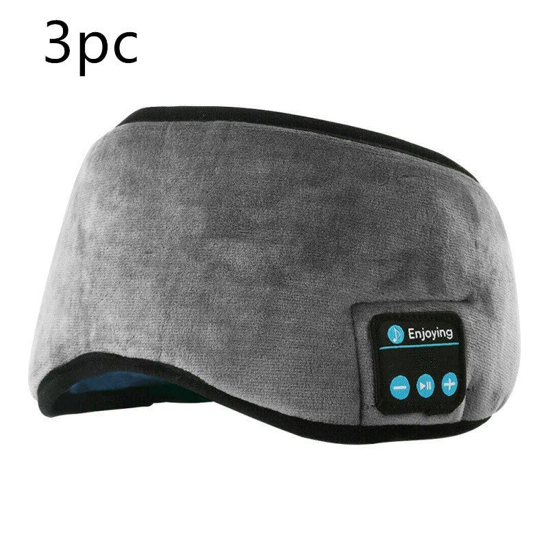 Bluetooth 5.0 wireless headband with built-in sleeping eye mask for music, calls, and relaxation