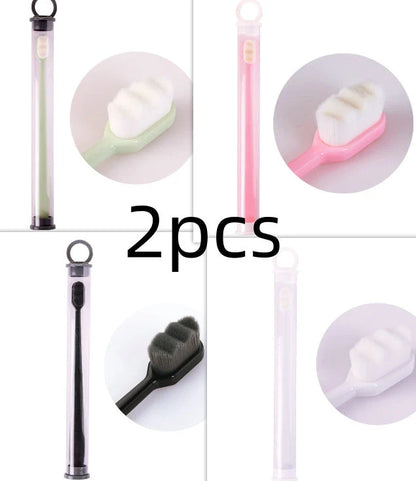 Ultra-fine nylon toothbrush with super soft 2.3cm bristles for sensitive gums