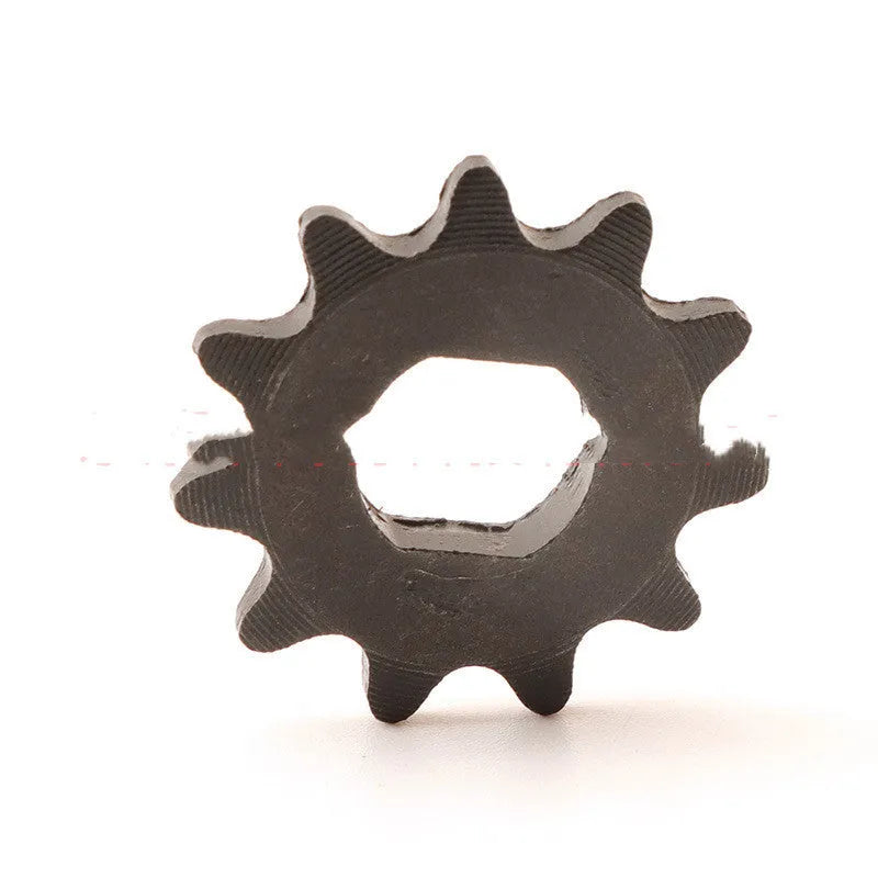 Single 11-tooth cast iron non-circular gear for a 25hT8F motorcycle chain reduction motor.