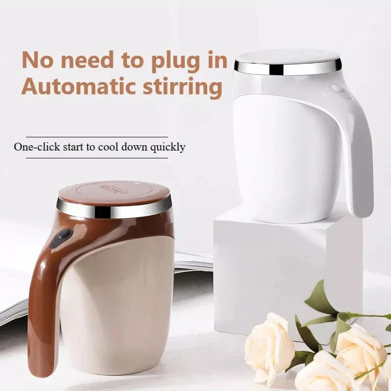 Rechargeable Automatic Stirring Coffee Mug with Hands-Free Blending for Hot Drinks