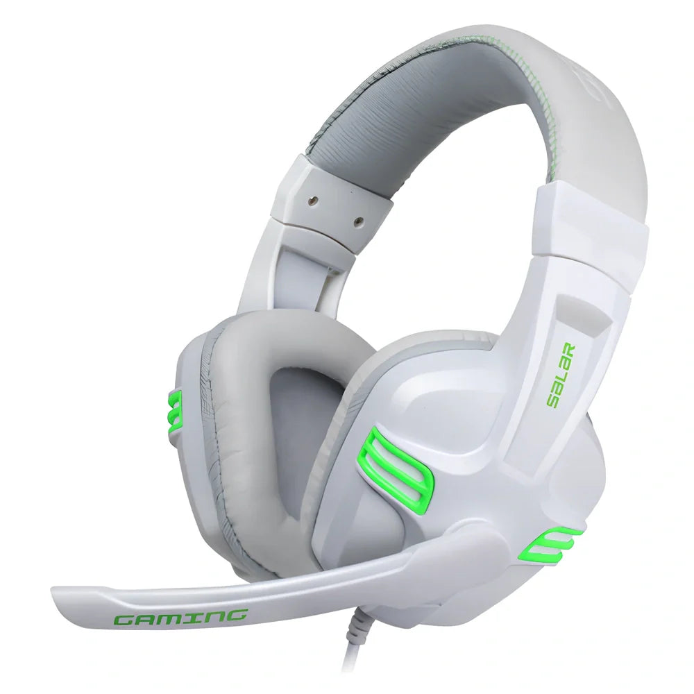 Black wired gaming headset with microphone, 3.5mm plug, head-mounted design, 394g weight for PC use