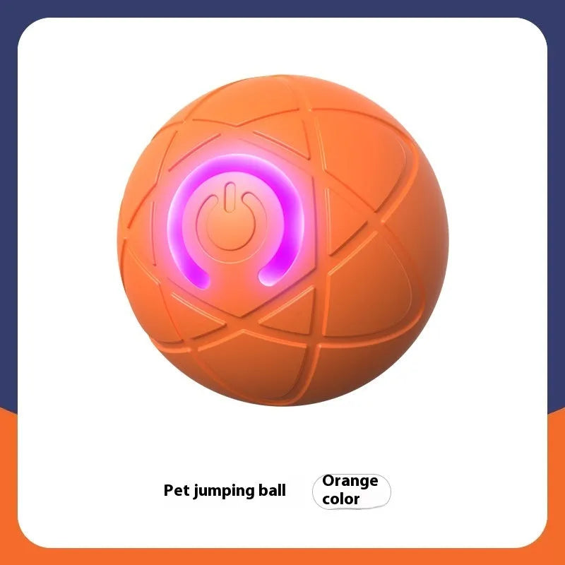 Rubber pet toy in orange red with anti-disassembly and self-hi relieving features for dogs and cats