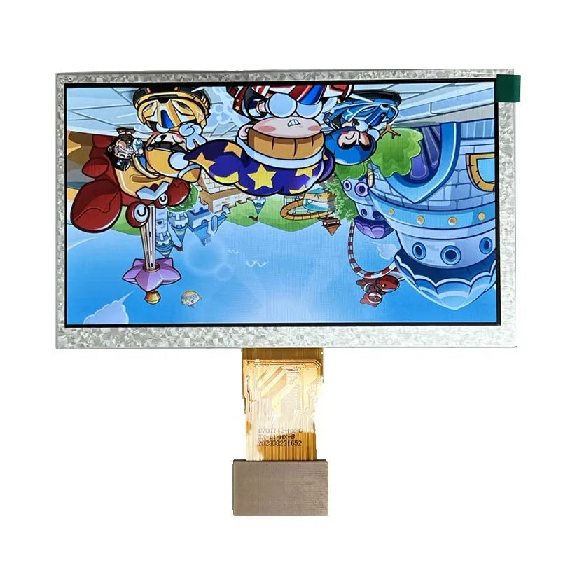 7 inch IPS LCD touch screen display with 1024x600 resolution on white background