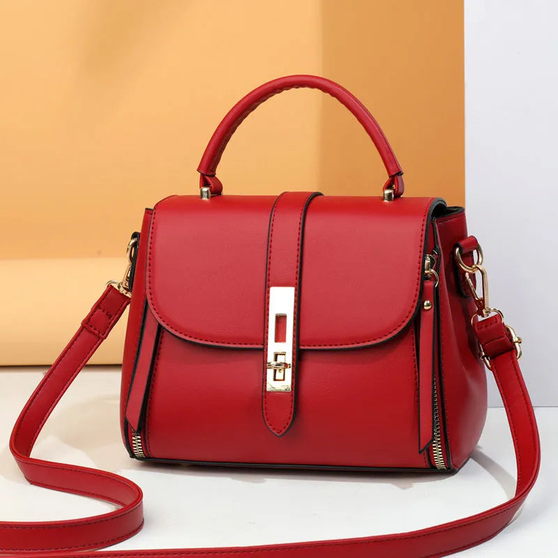 Soft PU leather women's messenger bag in square vertical design with single shoulder strap