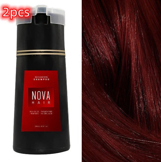 3-in-1 hair dye shampoo for fast white to black transformation with natural ingredients