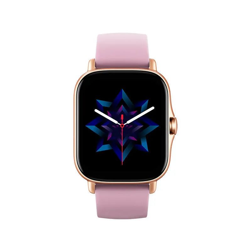 GT20 black smartwatch showing heart rate reading on its 1.75-inch screen.