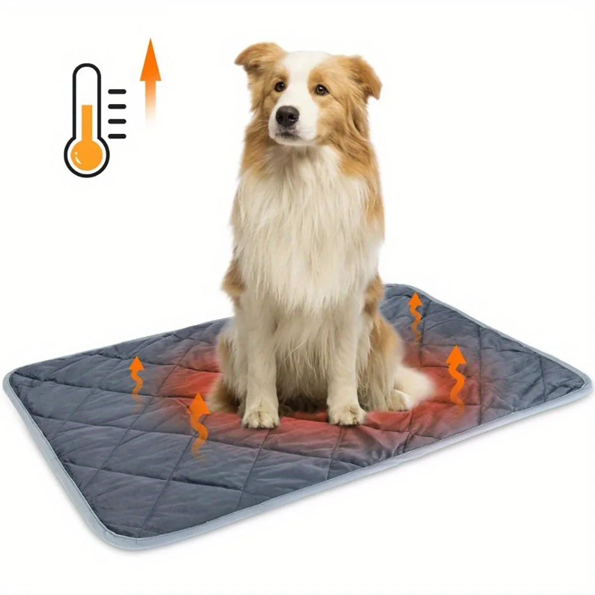 Self-heating thermal pet pad for dogs and cats with non-slip bottom