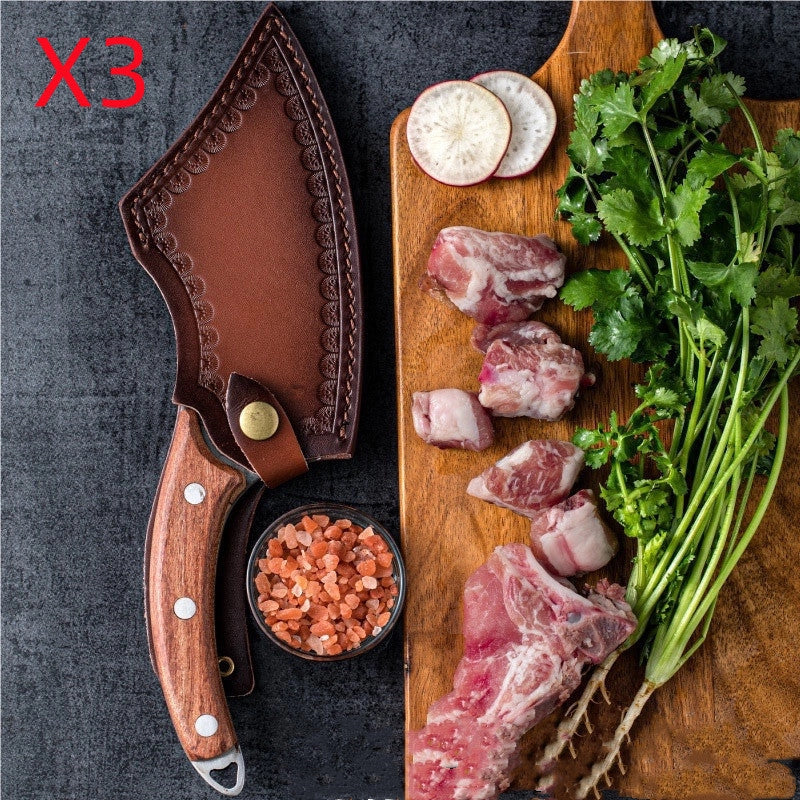 Forged small kitchen knife with anti-rust molybdenum vanadium steel blade and rosewood handle