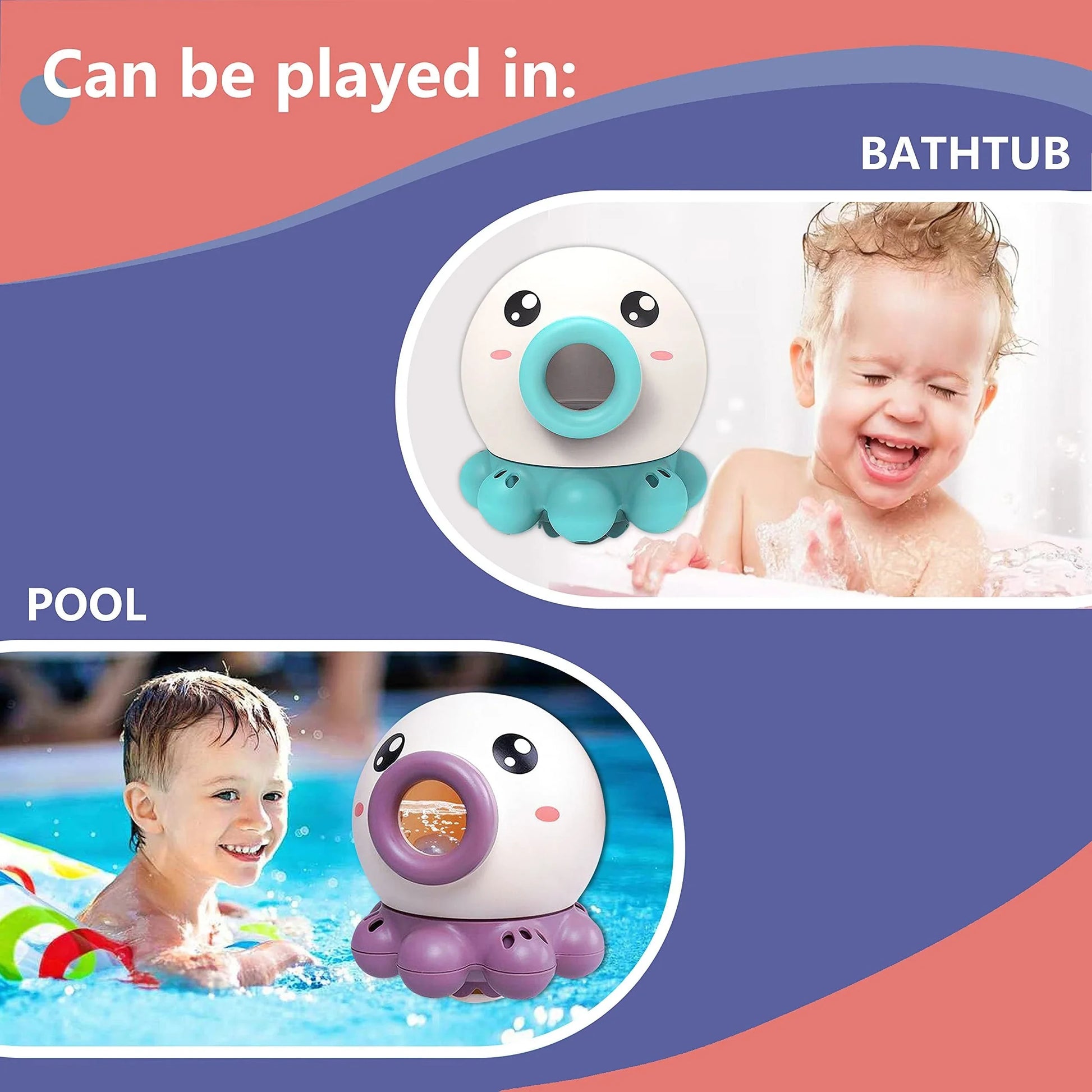 Spin & Spray Octopus Bath Toy - Rotating Shower Fun for Kiwi Kids