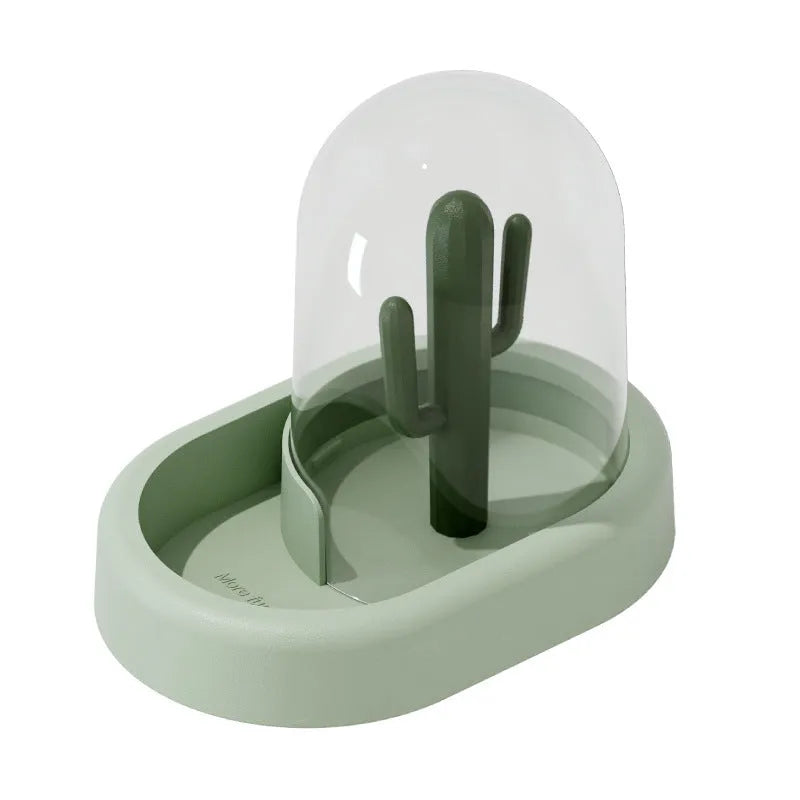 Transparent hamster automatic feeder with 190ml grain capacity in mint green colour