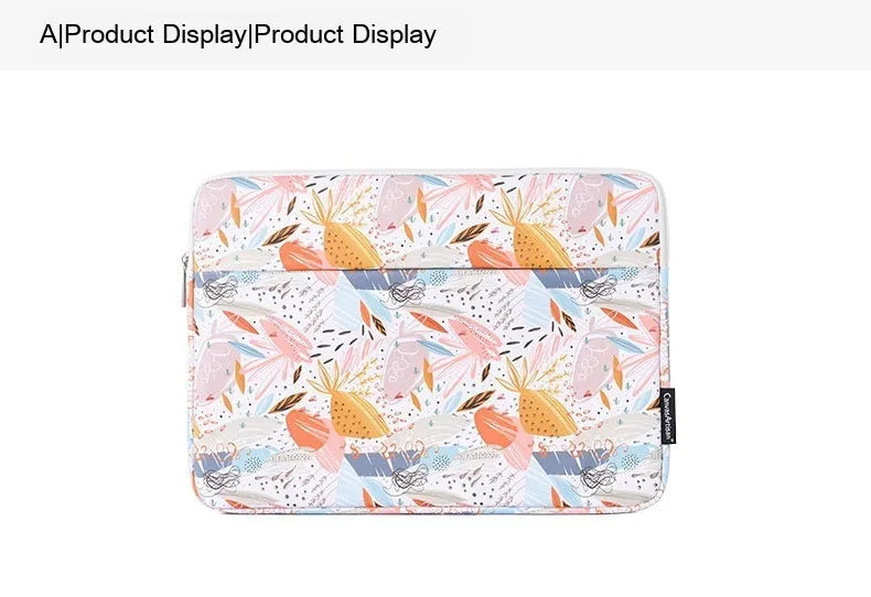 White PU leather waterproof laptop inner sleeve for 14-inch computers.