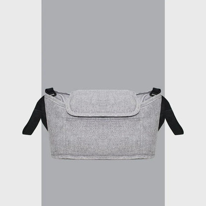 Stylish and functional stroller organizer bag with separate compartments, made of durable cotton and linen materials