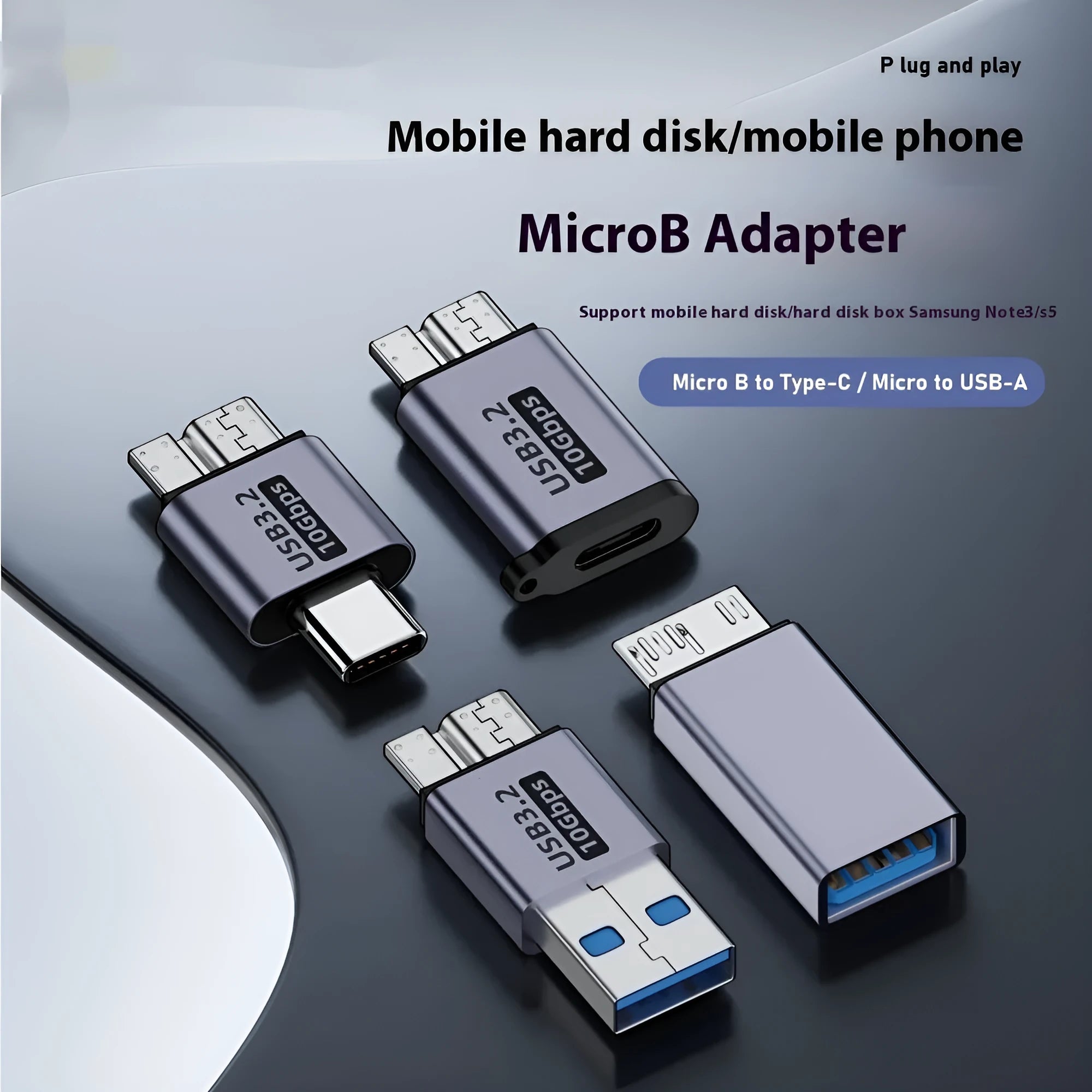 USB AM to Micro-B adapter cable for connecting older mobile hard drives and devices to computers