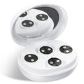 White wireless red light eye and facial beautification instrument with EMS massage function.