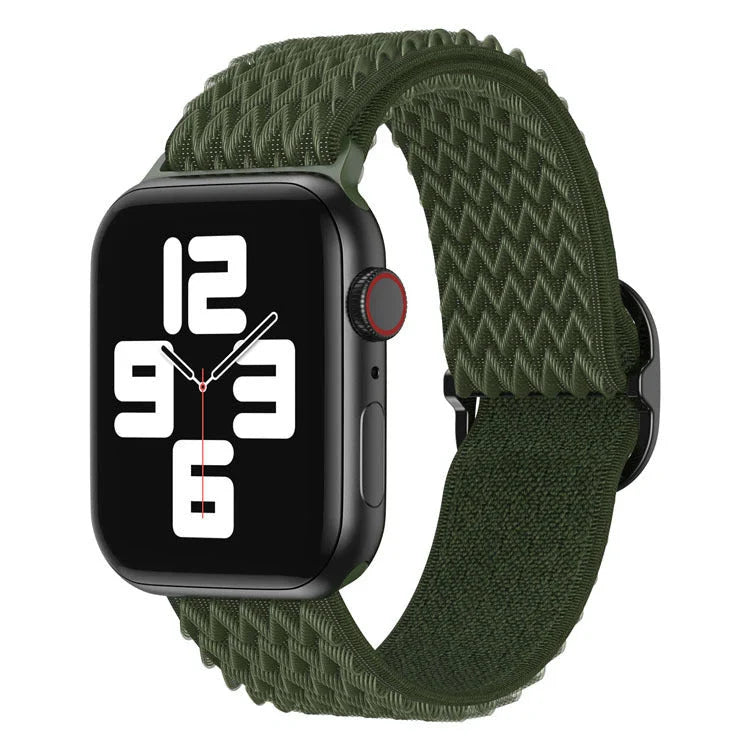 Stylishly Adjustable Apple Watch Strap in Woven Pattern with Customizable Fit