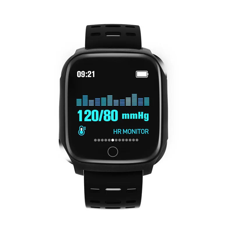 F16 Smart Watch with ECG, blood pressure, and heart rate monitoring on a 43mm IPS screen.