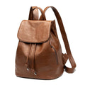 Genuine leather women's backpack in street trend design with multiple compartments