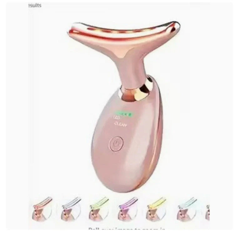 EMS Thermal Neck Massager with LED therapy for wrinkle reduction and skin tightening