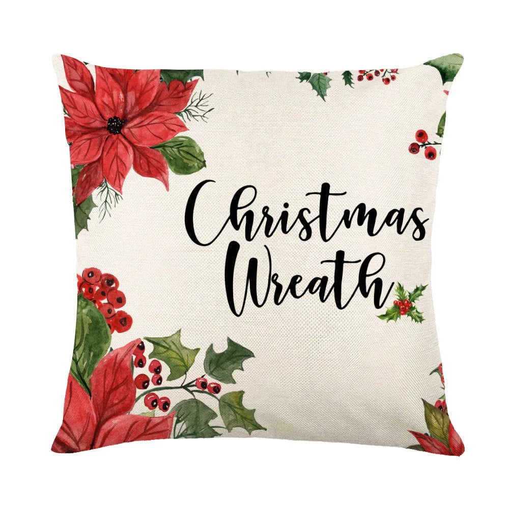 Cozy Christmas pillow covers with whimsical snowflake designs in various colors to decorate your home for the holidays.
