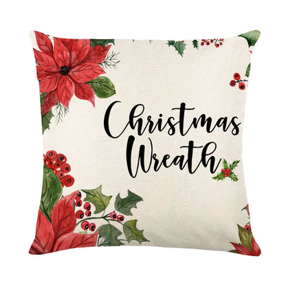 Cozy Christmas pillow covers with whimsical snowflake designs in various colors to decorate your home for the holidays.