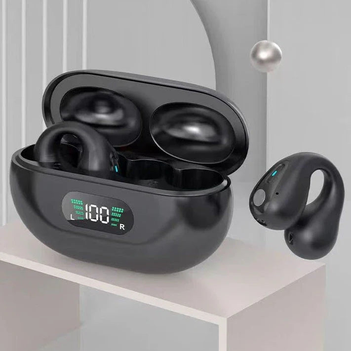 Bone conduction wireless earbuds with Bluetooth 5.3, HiFi bass, and comfortable open-ear design