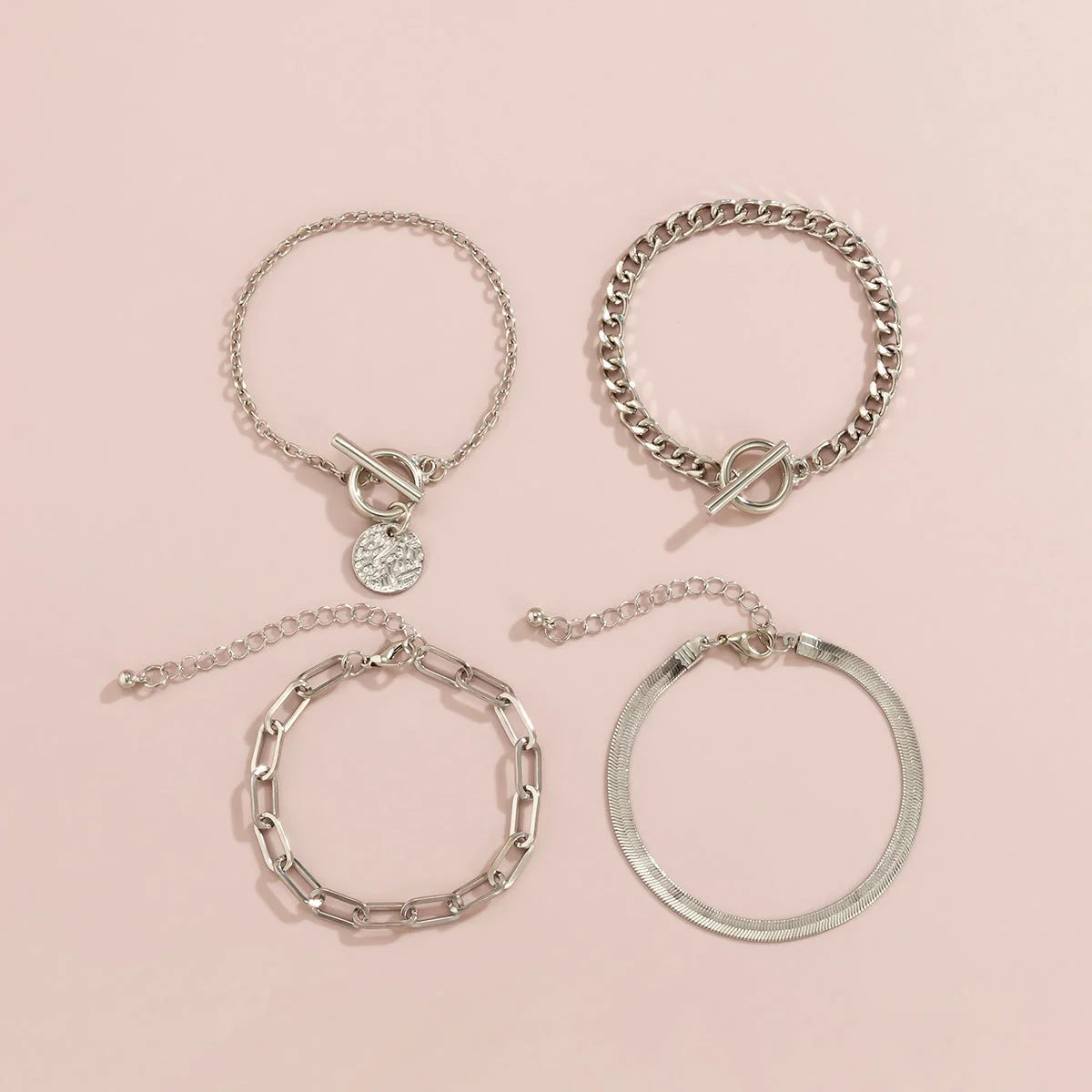 Metal Wind Hollow Chain Bracelet in gold and silver with snake bone design