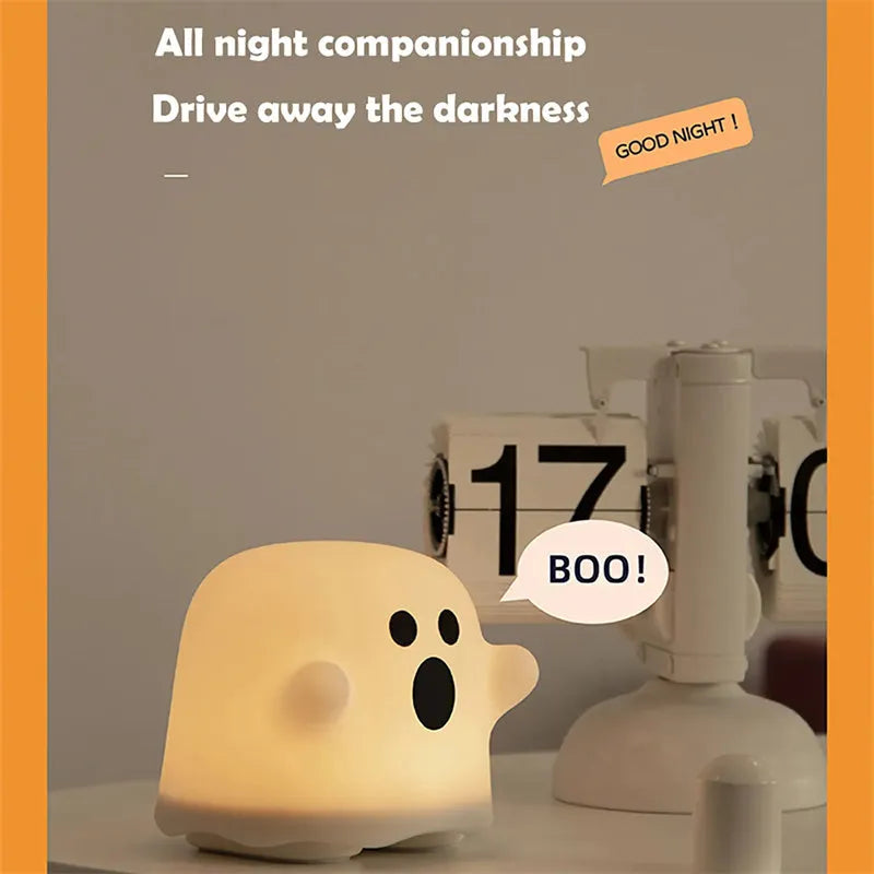 Silicone touch sensor night light showing soft glow illumination and compact design