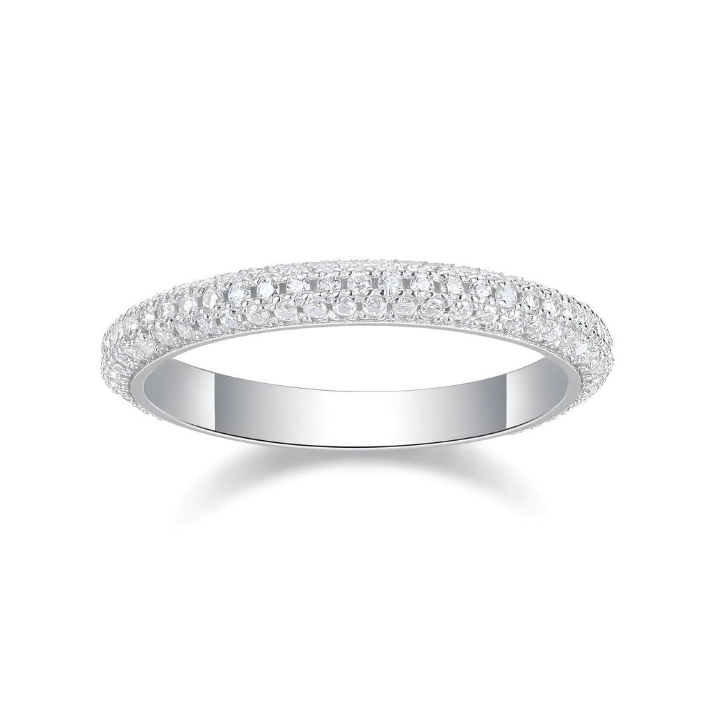 Mr. Right moissanite wedding ring set S925 silver platinum-plated gold colour with GRA certificate