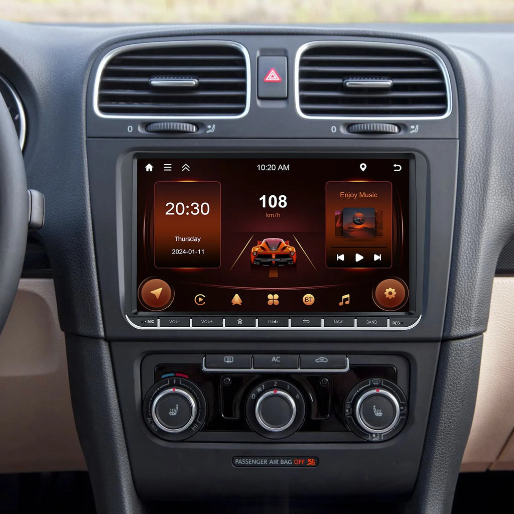 7-inch Android car stereo for Volkswagen with wireless CarPlay and touchscreen display