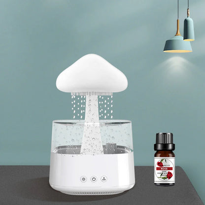 2-in-1 desk humidifier with rain cloud design and aromatherapy function