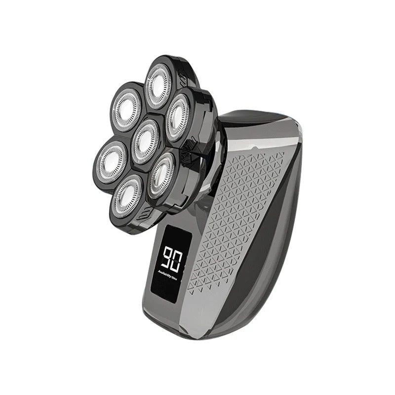 Men's 7D floating head electric shaver with USB charging and waterproof design