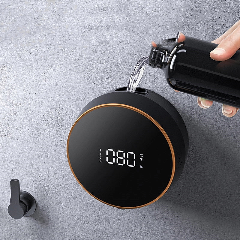 Automatic induction hand sanitizer machine in elegant white and obsidian black