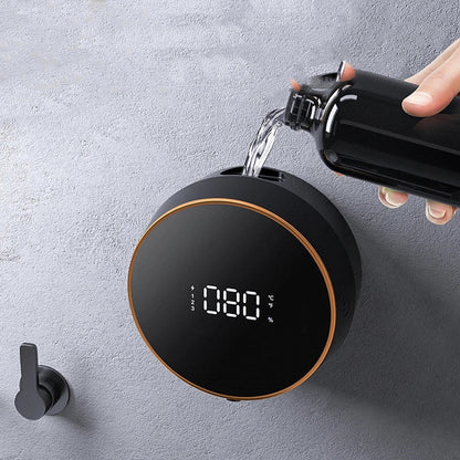 Automatic induction hand sanitizer machine in elegant white and obsidian black