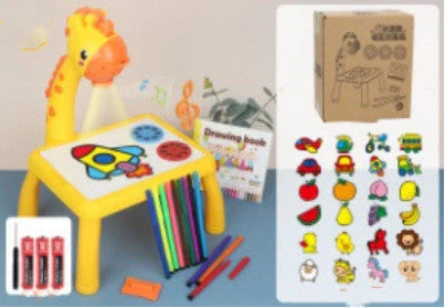 Children's magnetic projection drawing board with music function in blue and pink