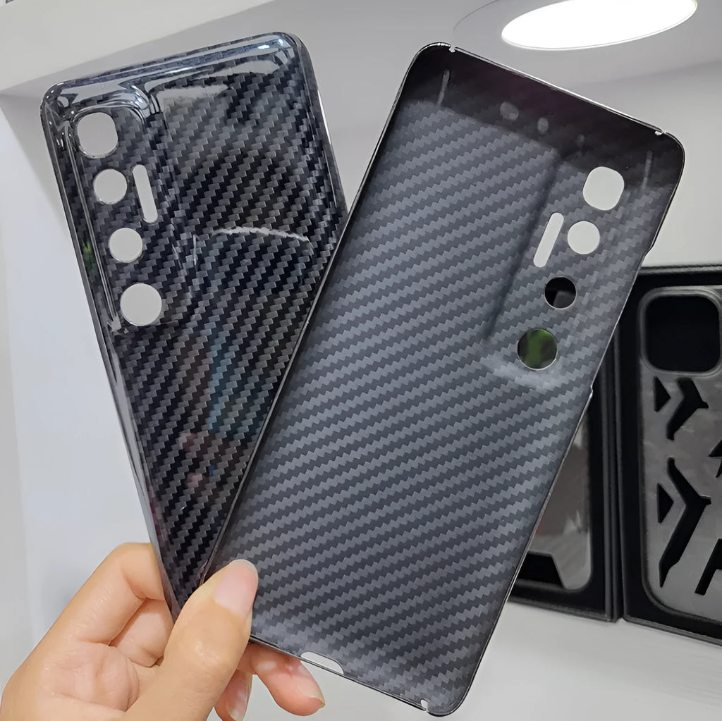 Black Kevlar carbon fibre hard case for Xiaomi 10 Ultra with drop-resistant and fingerprint-resistant properties