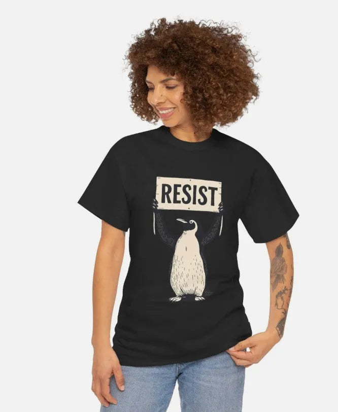 Loose-fit cotton short-sleeve T-shirt in black on a hanger.