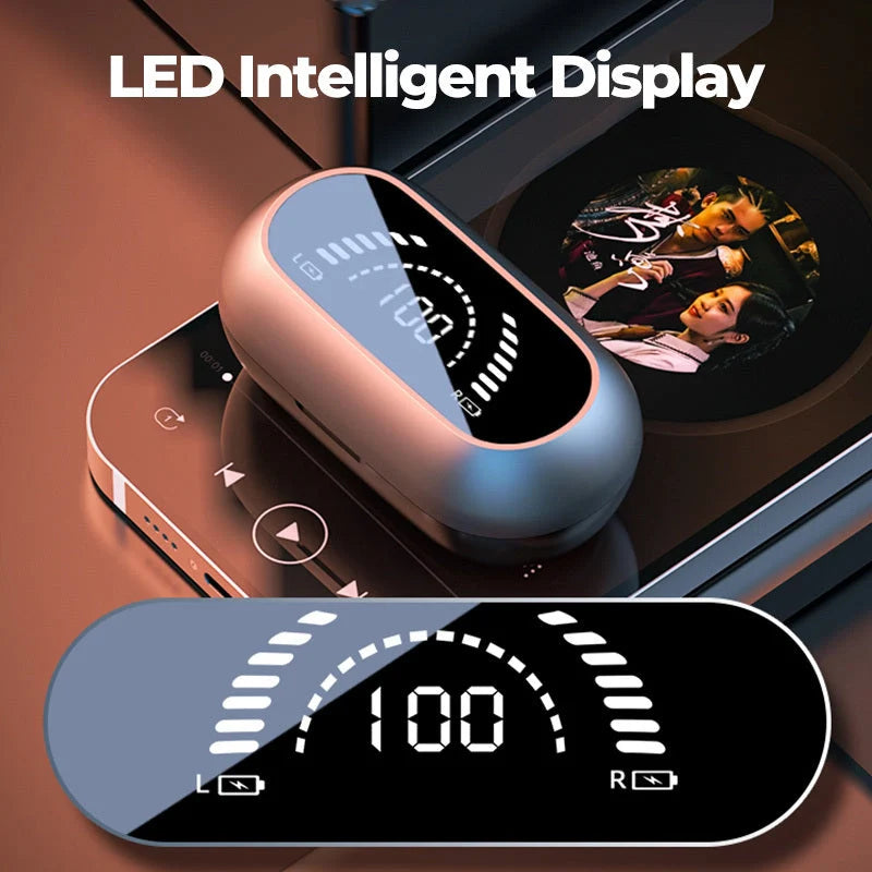 Bluetooth 5.2 Bone Conduction Headphones in white and black with charging case