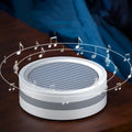Portable wireless ABS Bluetooth speaker in black, 80x36mm, with USB power and built-in battery
