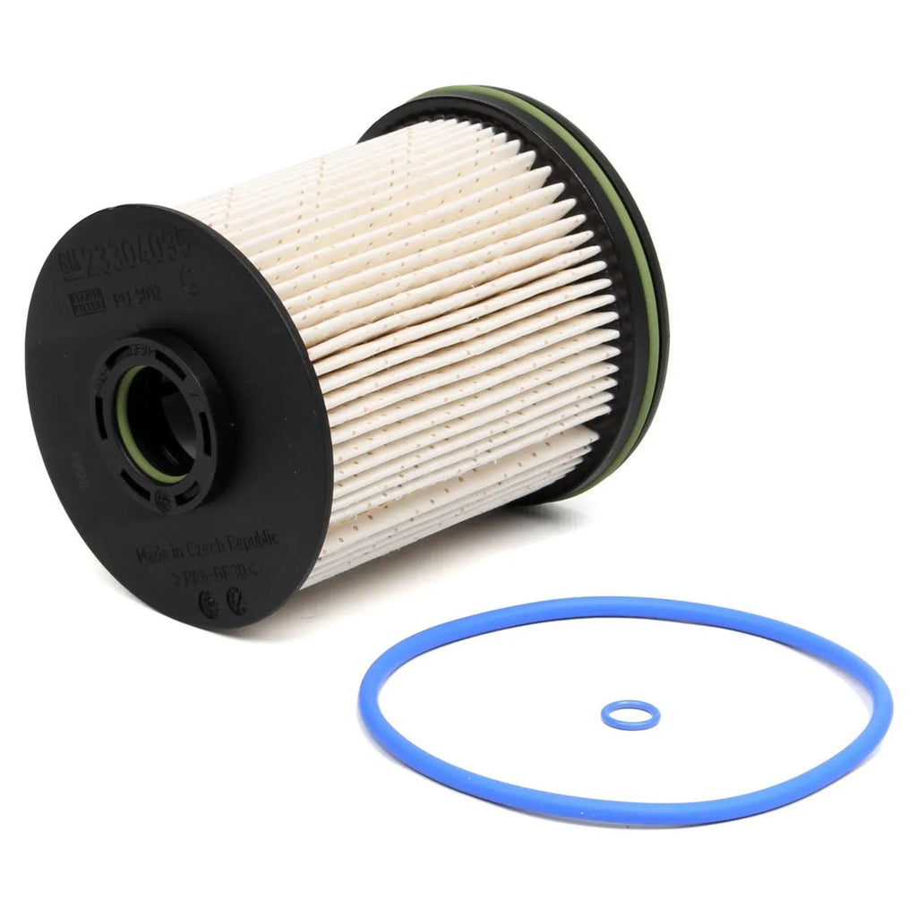 Diesel fuel filter element with gasket for Vauxhall and Opel Astra models, 106mm tall.