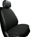 Linen car seat cushion in six colour variations showing decorative enhancement on vehicle seat