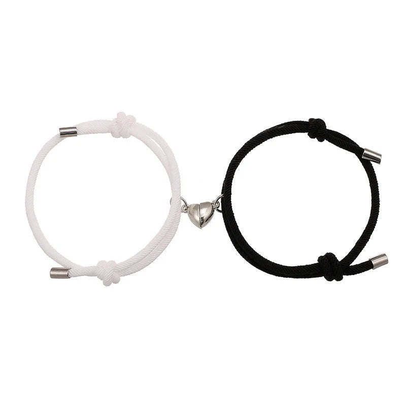 Simple Nylon Love Magnetic Bracelet in various colours, adjustable for 14-26cm wrists