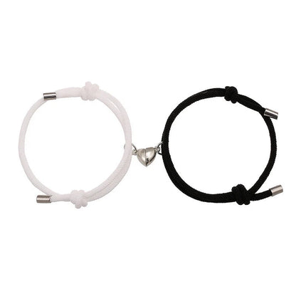 Simple Nylon Love Magnetic Bracelet in various colours, adjustable for 14-26cm wrists