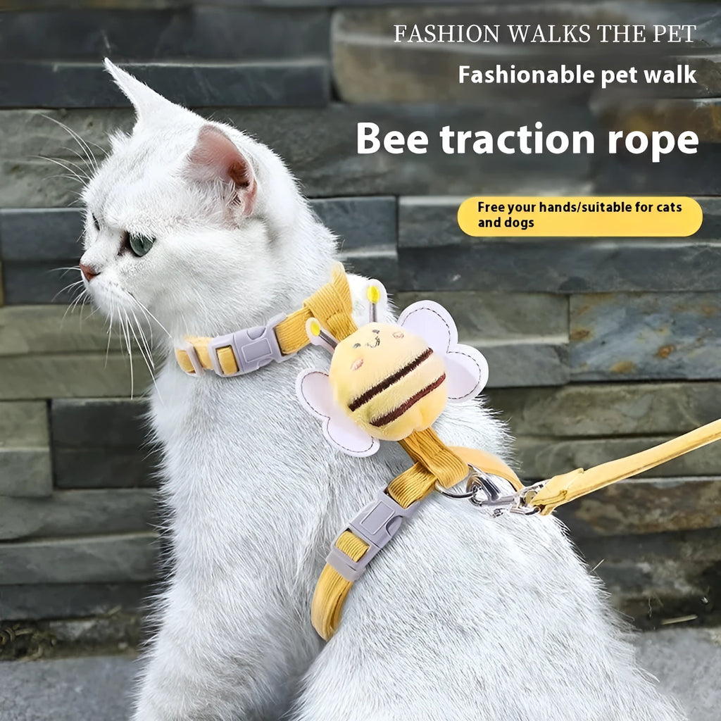 Pet hand holding rope set with chest strap, four colour options, sizes XS to M