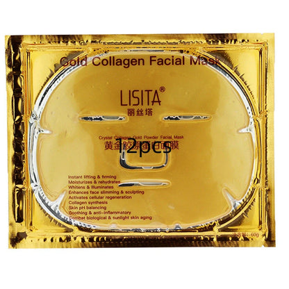 Crystal Gold Collagen Mask with golden jelly formula in packaging showing 60ml content