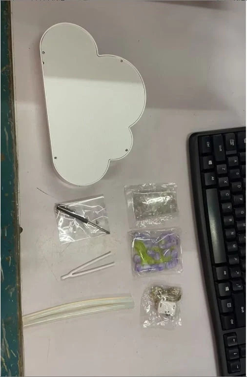 DIY Tulip Night Lamp with LED light and decorative mirror in pink, purple, or blue