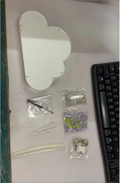 DIY Tulip Night Lamp with LED light and decorative mirror in pink, purple, or blue